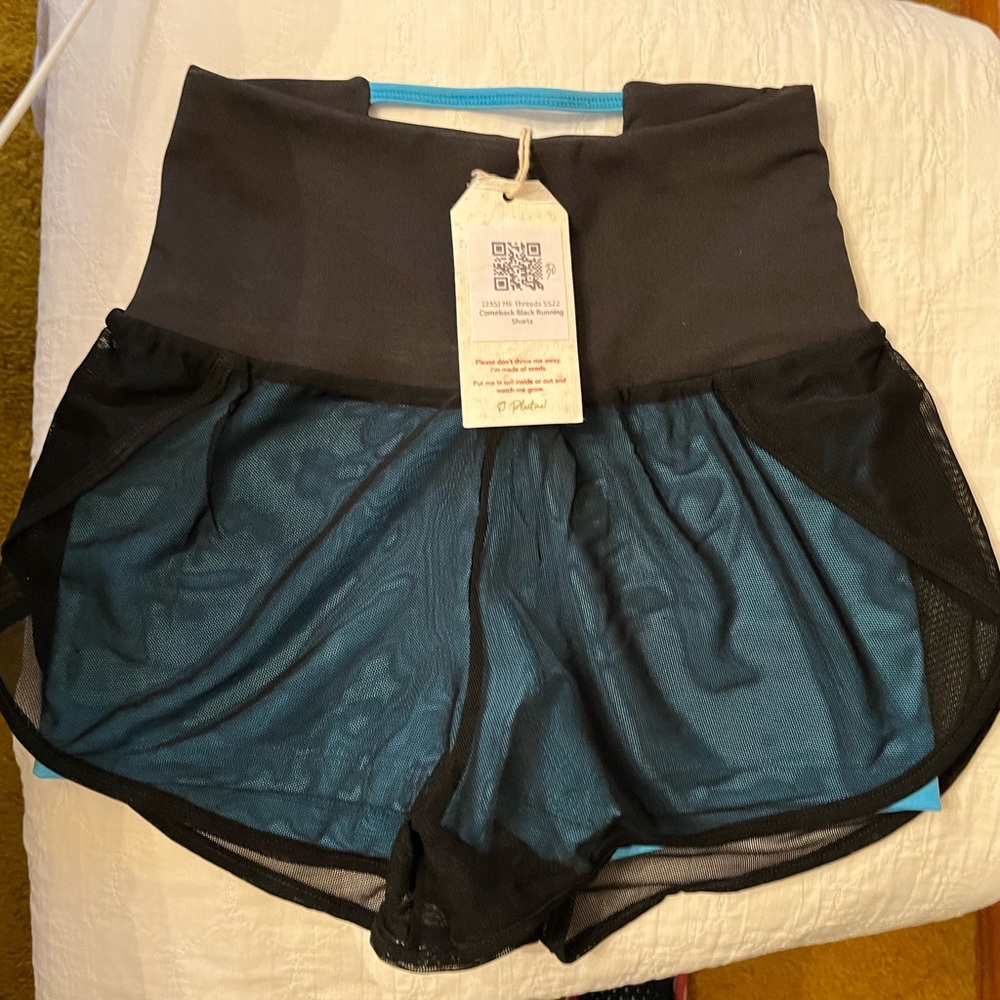 ME Threads Comeback Black & aqua Mesh shorts